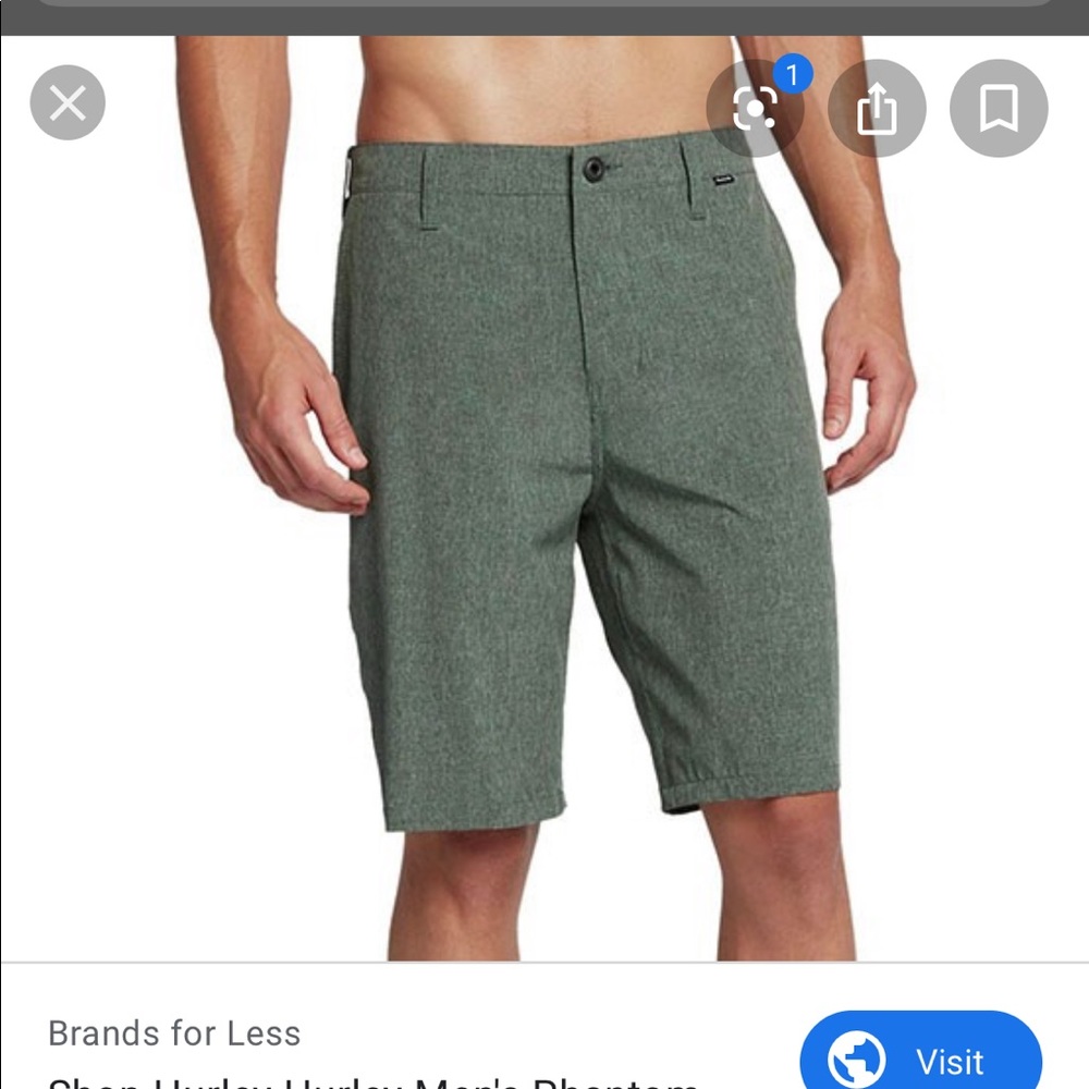 Hurley Men’s 30 Frayed Gray “Phantom” Shorts